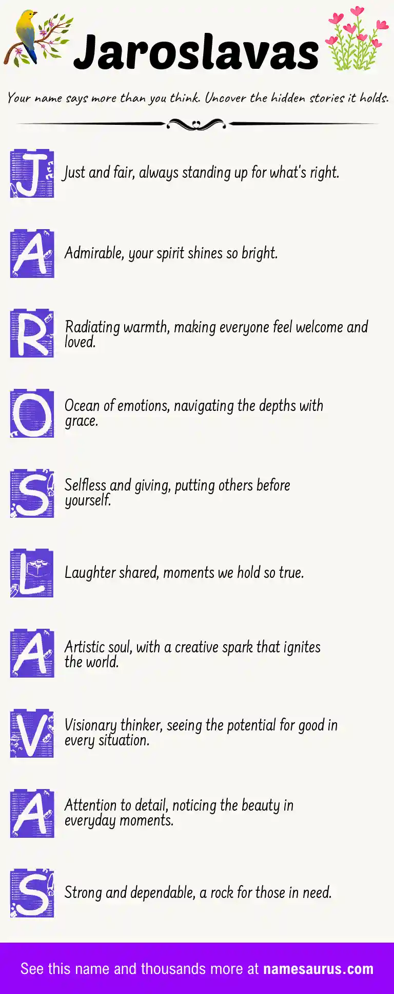 Acrostic poem about Jaroslavas.