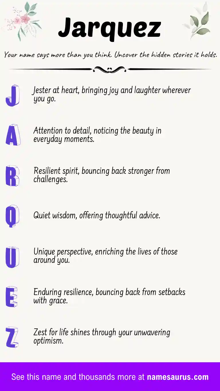 Acrostic poem about Jarquez.