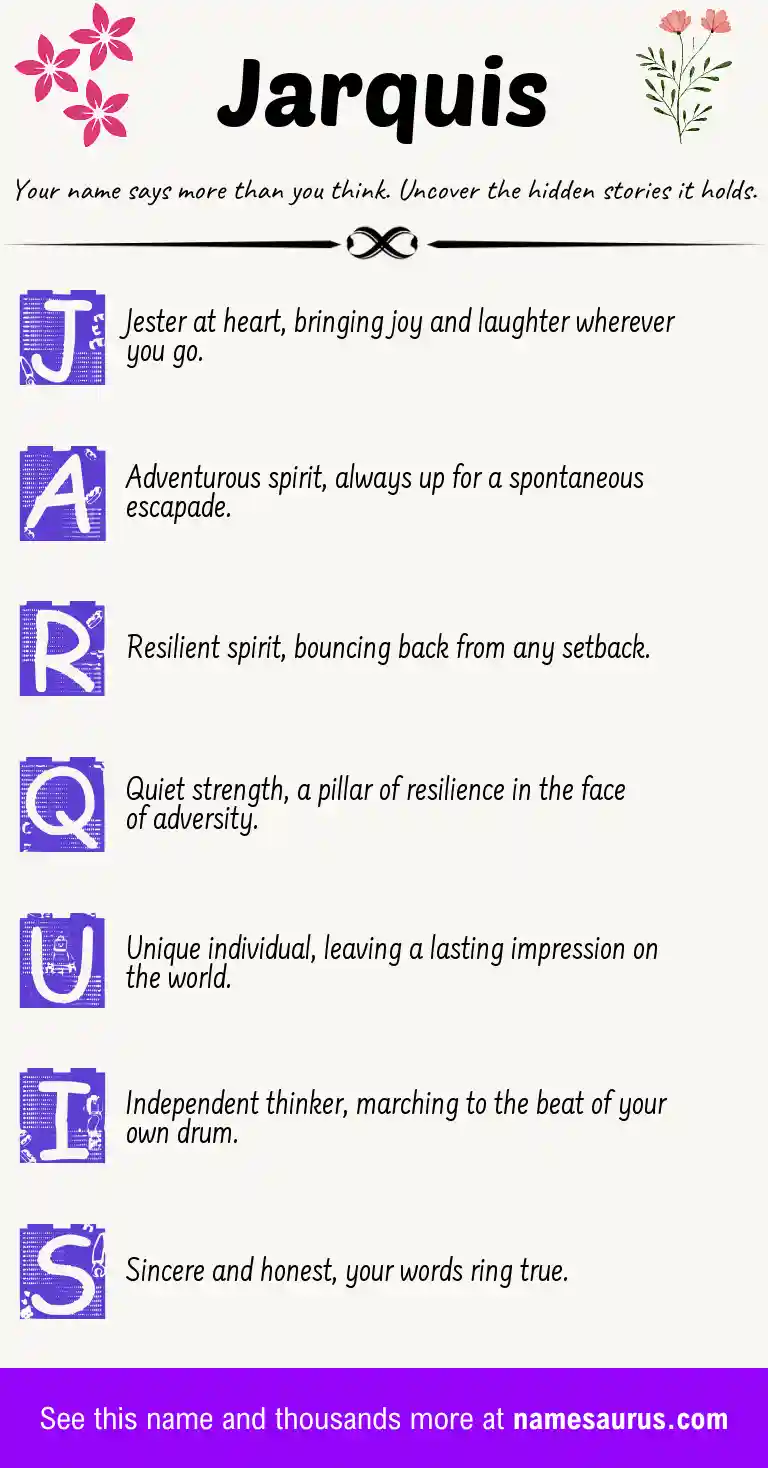 Acrostic poem about Jarquis.