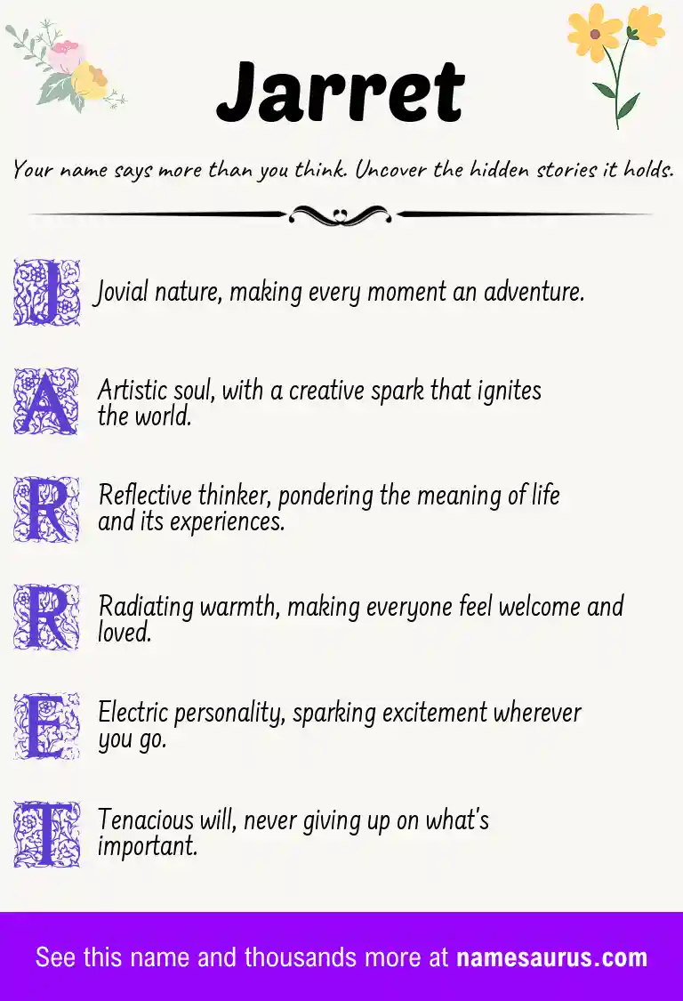 Acrostic poem about Jarret.