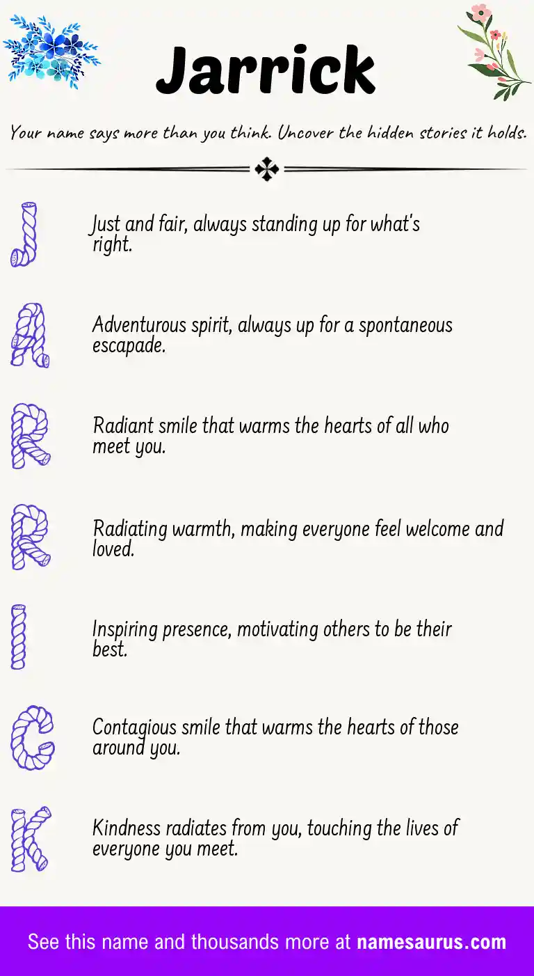 Acrostic poem about Jarrick.