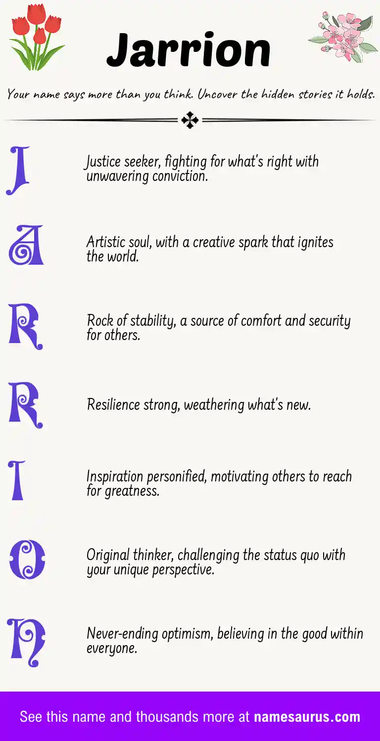 Acrostic poem about Jarrion.