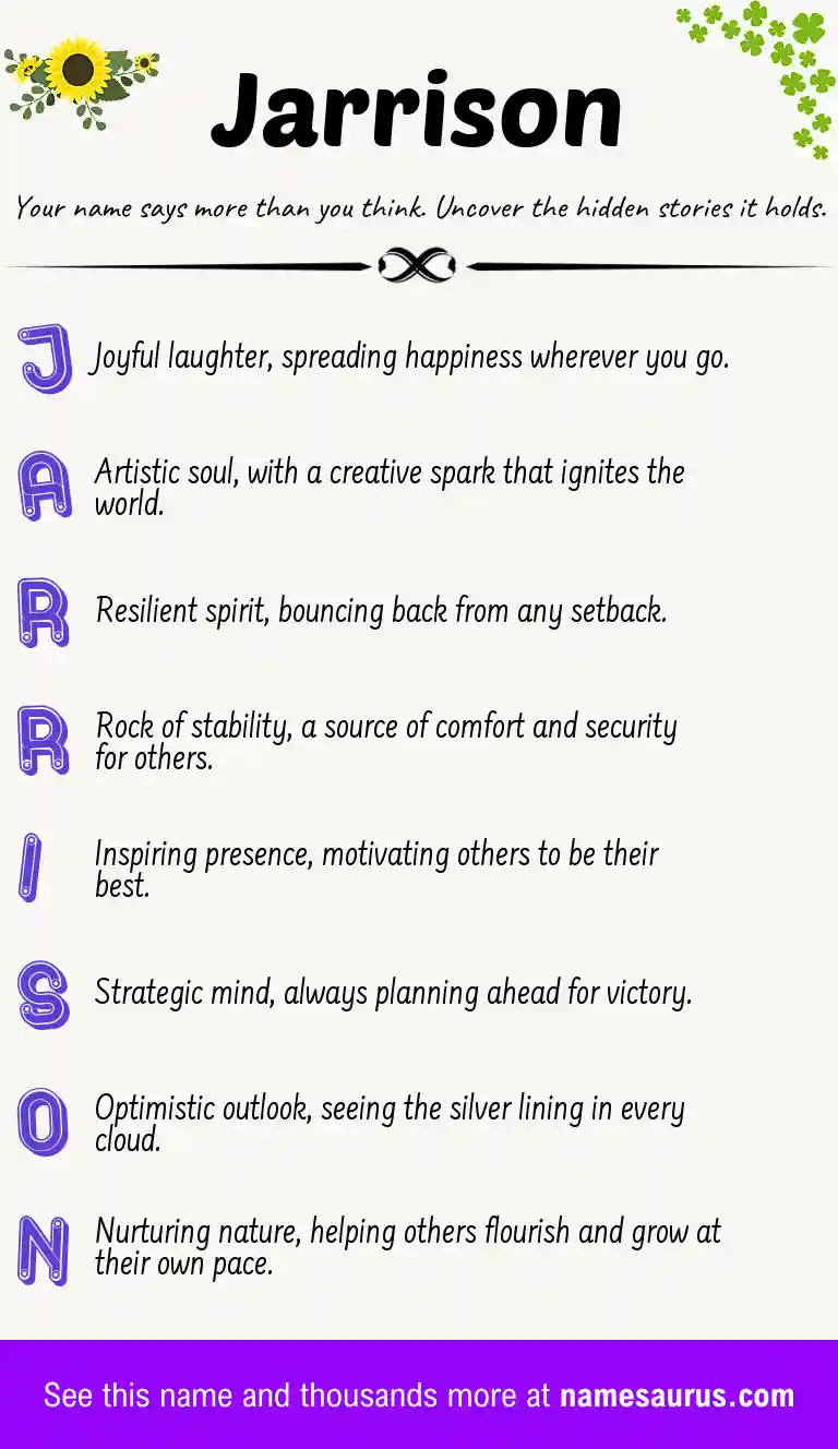 Acrostic poem about Jarrison.