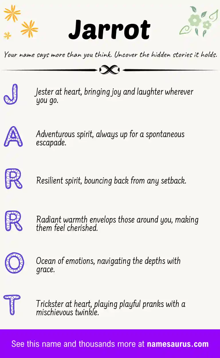 Acrostic poem about Jarrot.