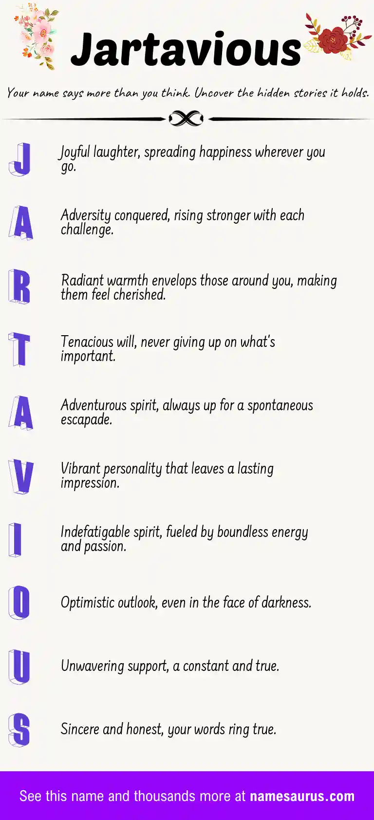 Acrostic poem about Jartavious.