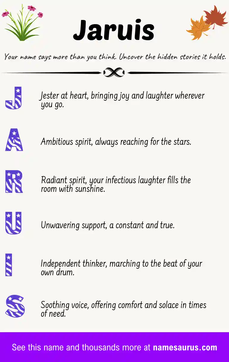 Acrostic poem about Jaruis.