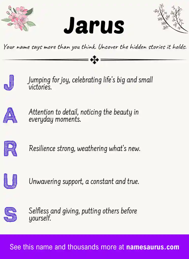 Acrostic poem about Jarus.