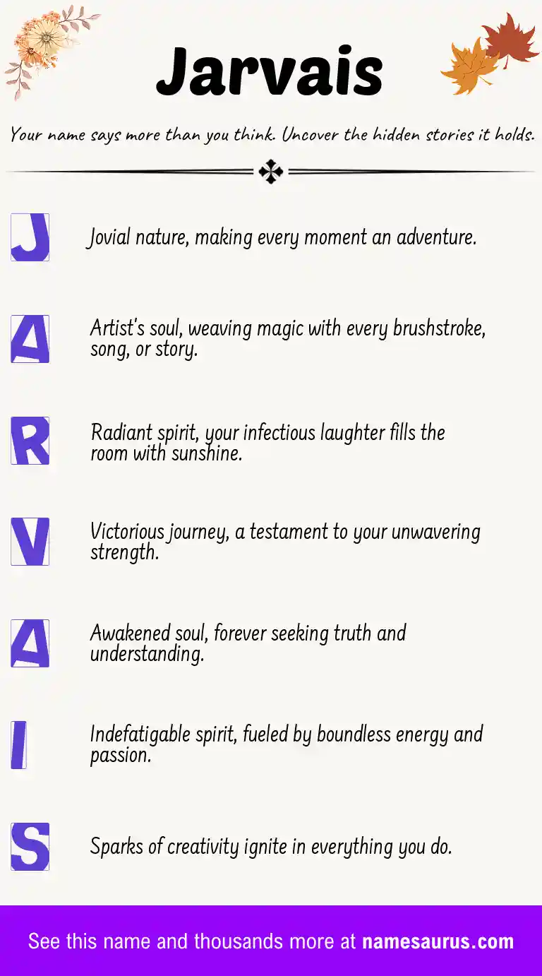 Acrostic poem about Jarvais.