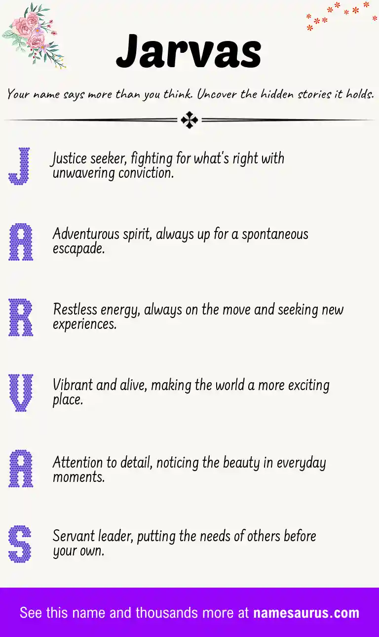 Acrostic poem about Jarvas.