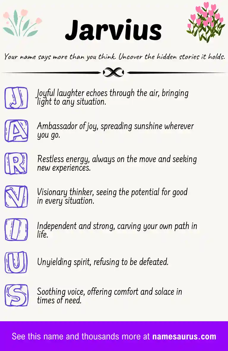 Acrostic poem about Jarvius.