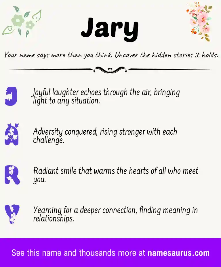 Acrostic poem about Jary.