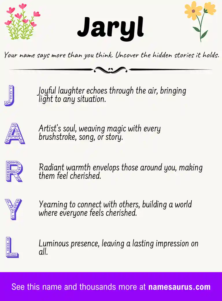 Acrostic poem about Jaryl.