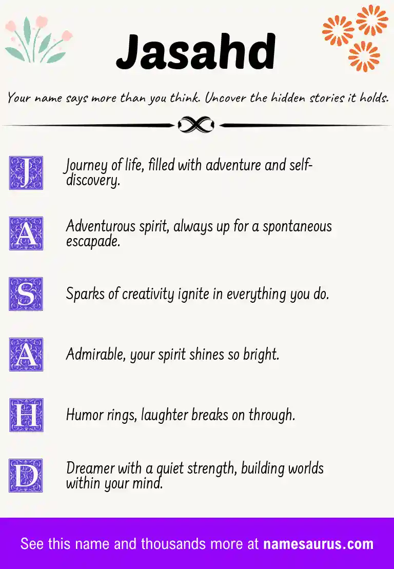 Acrostic poem about Jasahd.