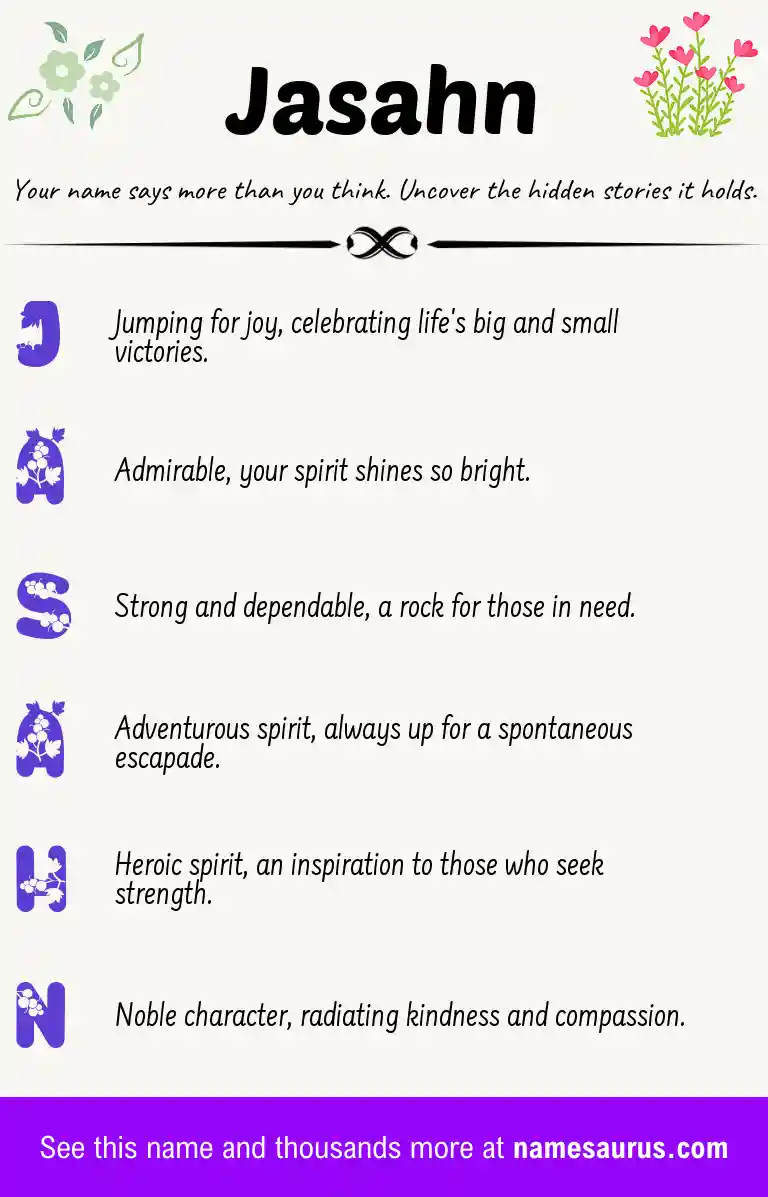 Acrostic poem about Jasahn.