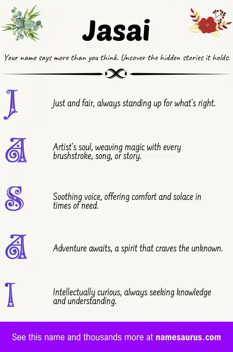 Acrostic poem about Jasai.