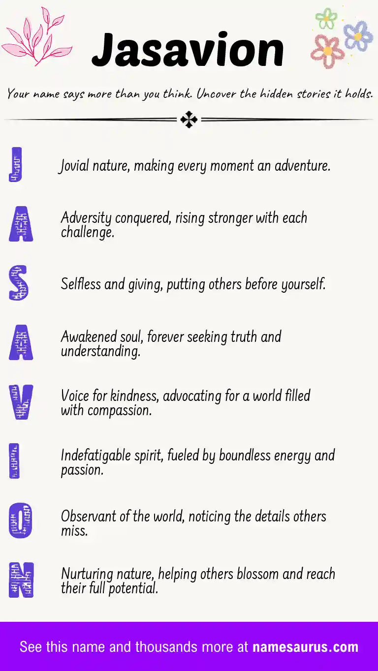 Acrostic poem about Jasavion.