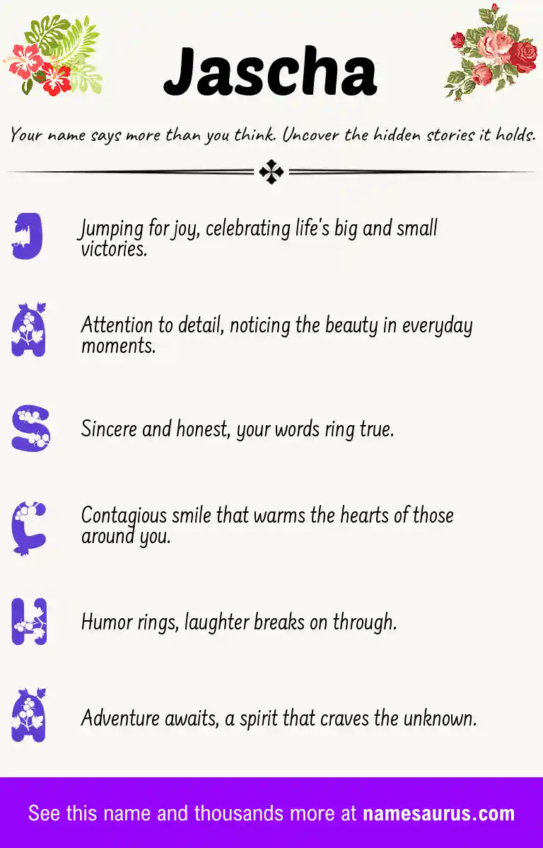 Acrostic poem about Jascha.