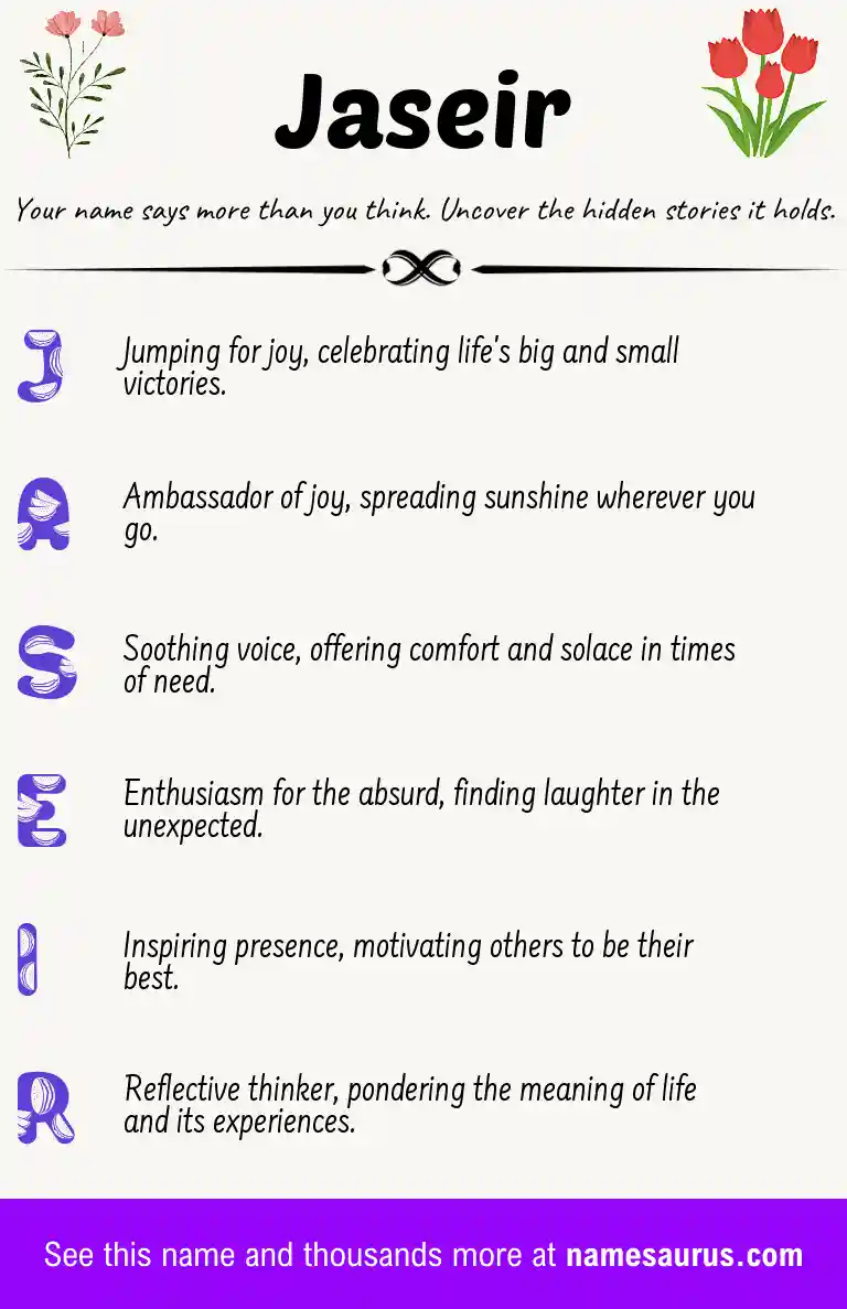 Acrostic poem about Jaseir.