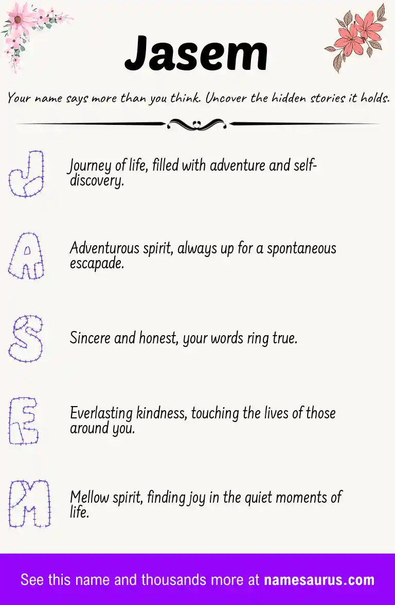 Acrostic poem about Jasem.