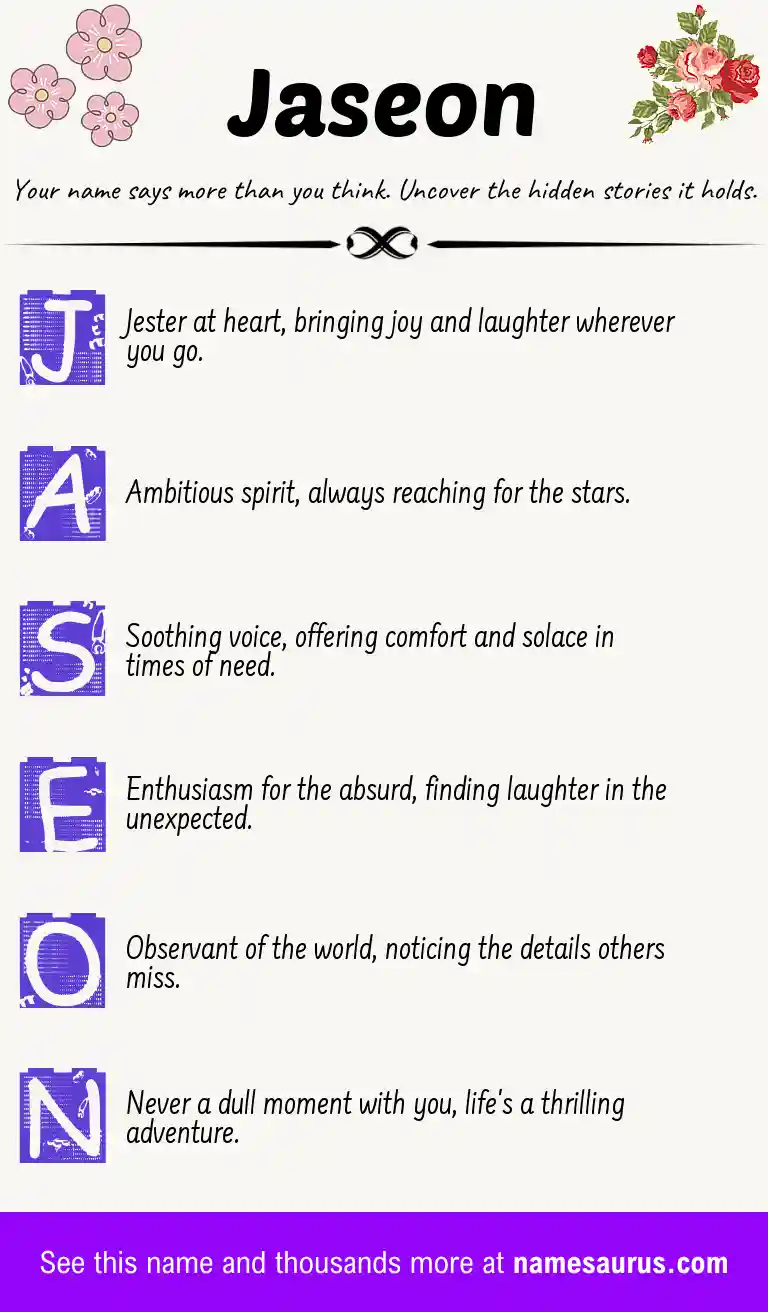 Acrostic poem about Jaseon.