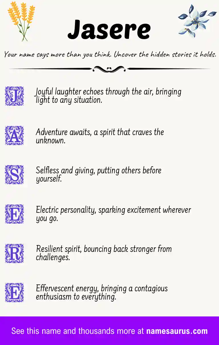 Acrostic poem about Jasere.