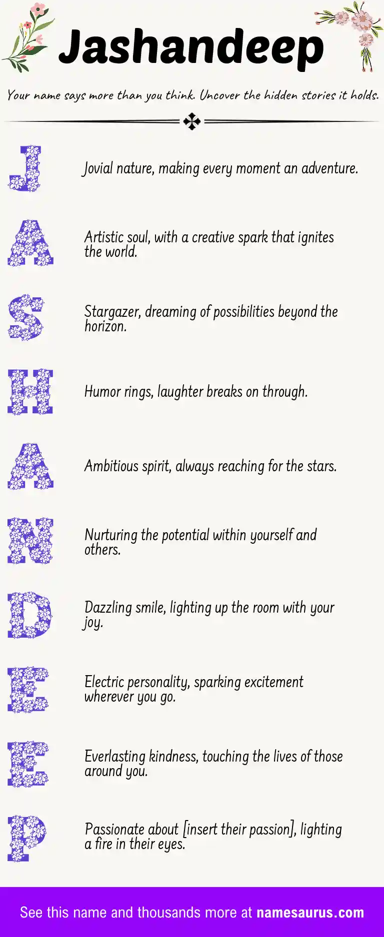 Acrostic poem about Jashandeep.
