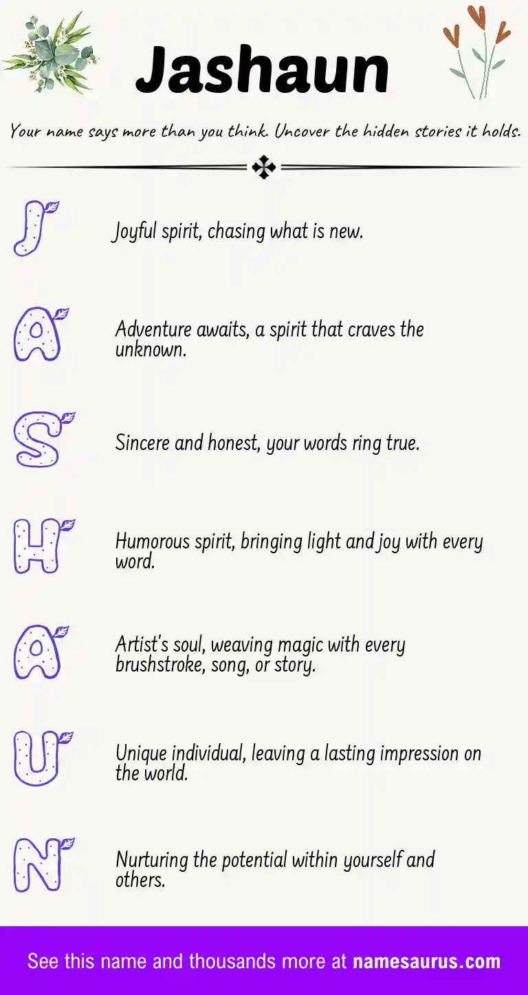 Acrostic poem about Jashaun.