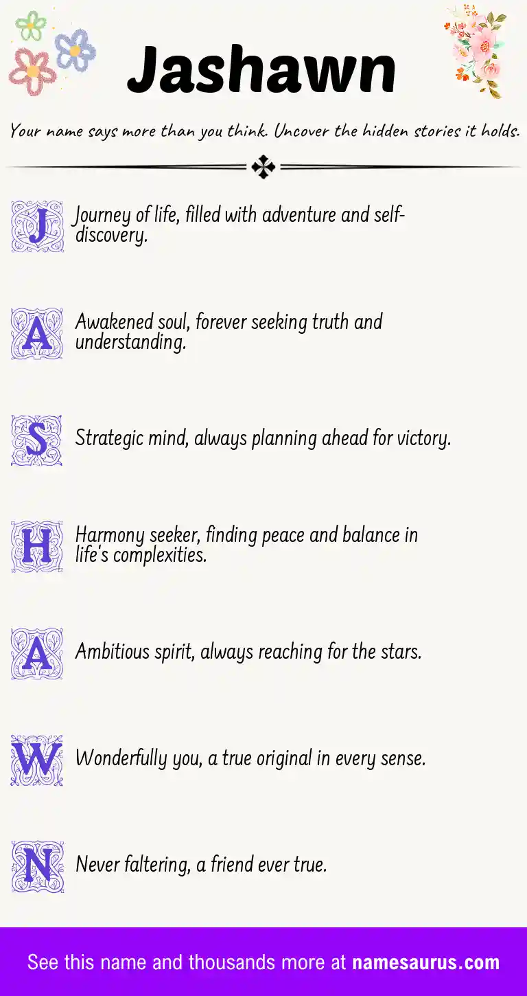 Acrostic poem about Jashawn.