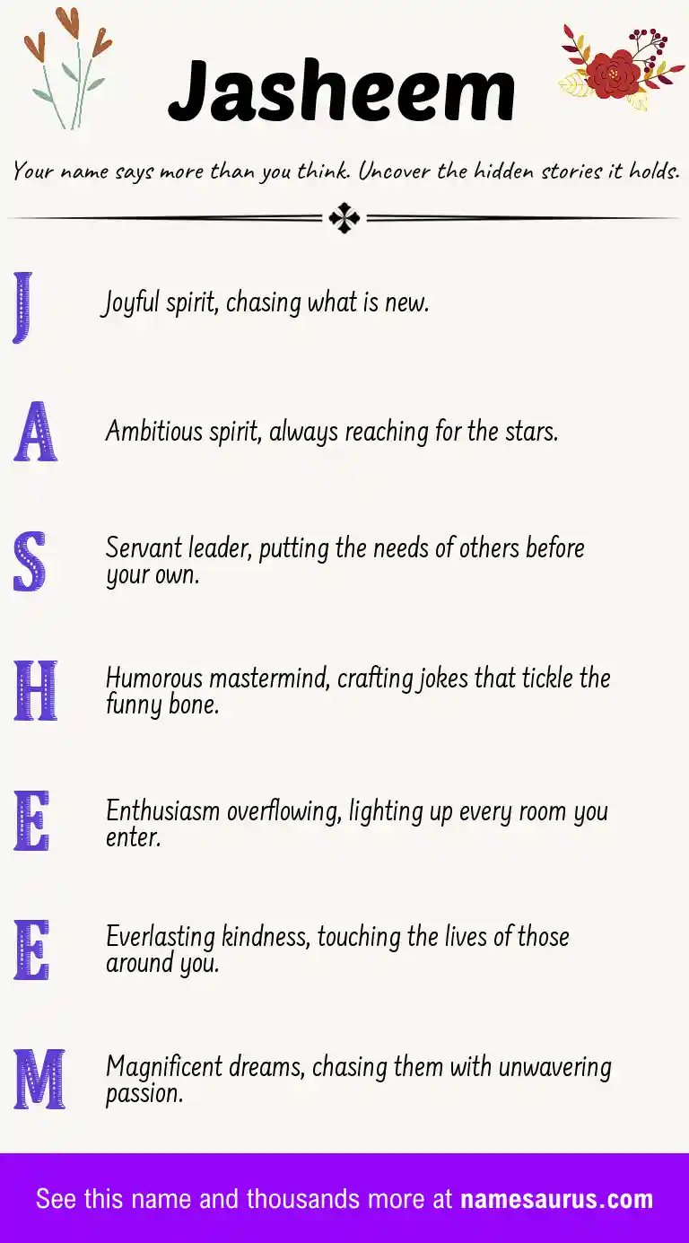 Acrostic poem about Jasheem.