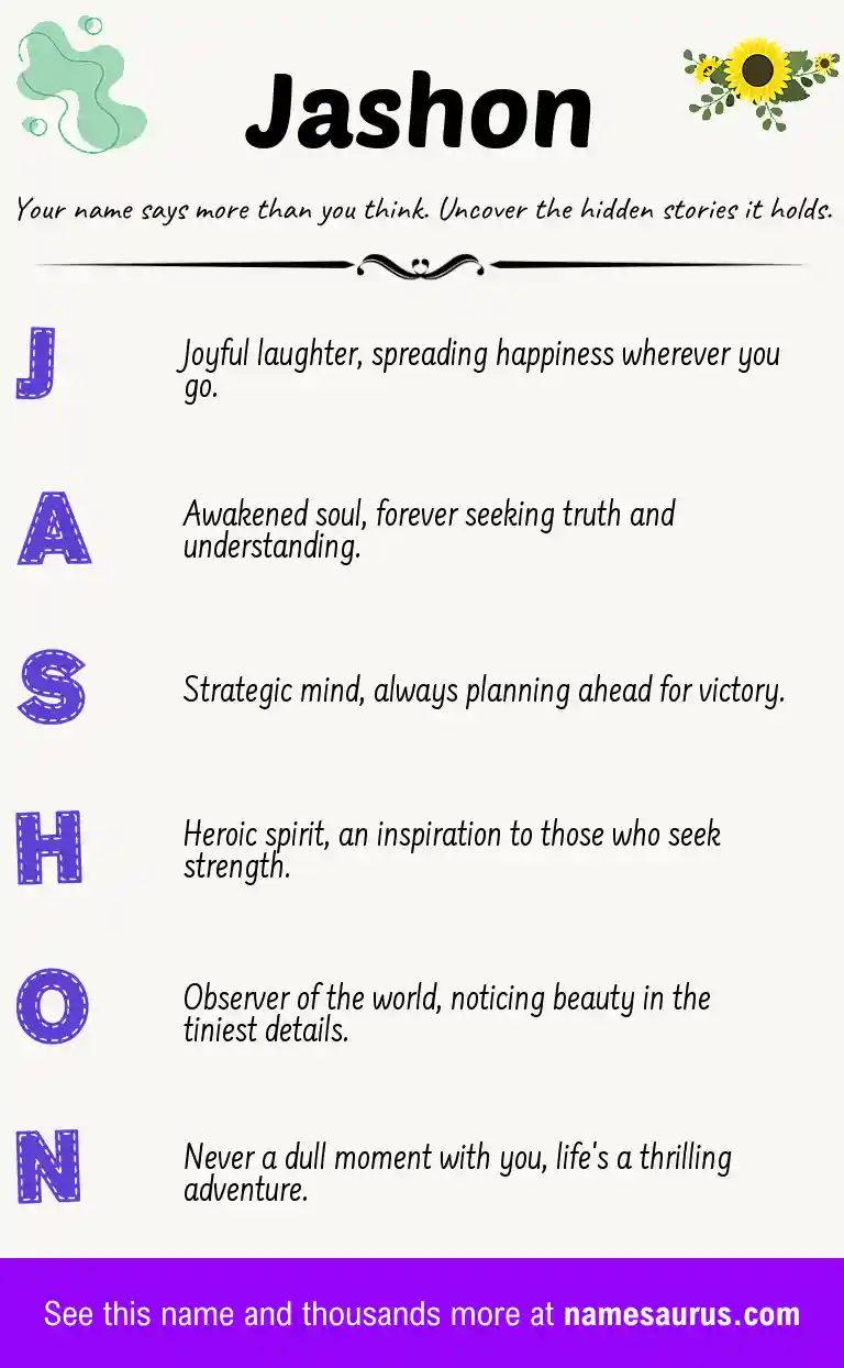 Acrostic poem about Jashon.