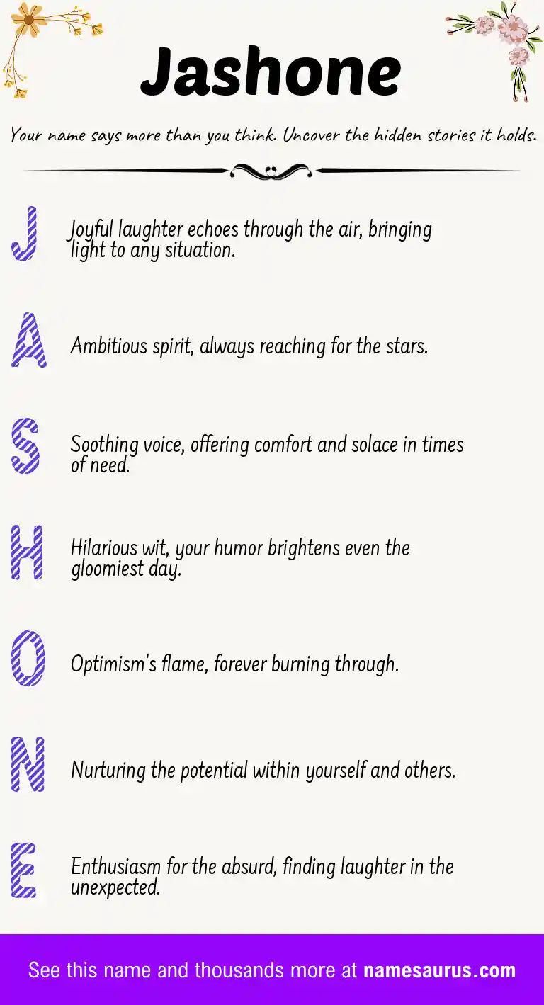 Acrostic poem about Jashone.
