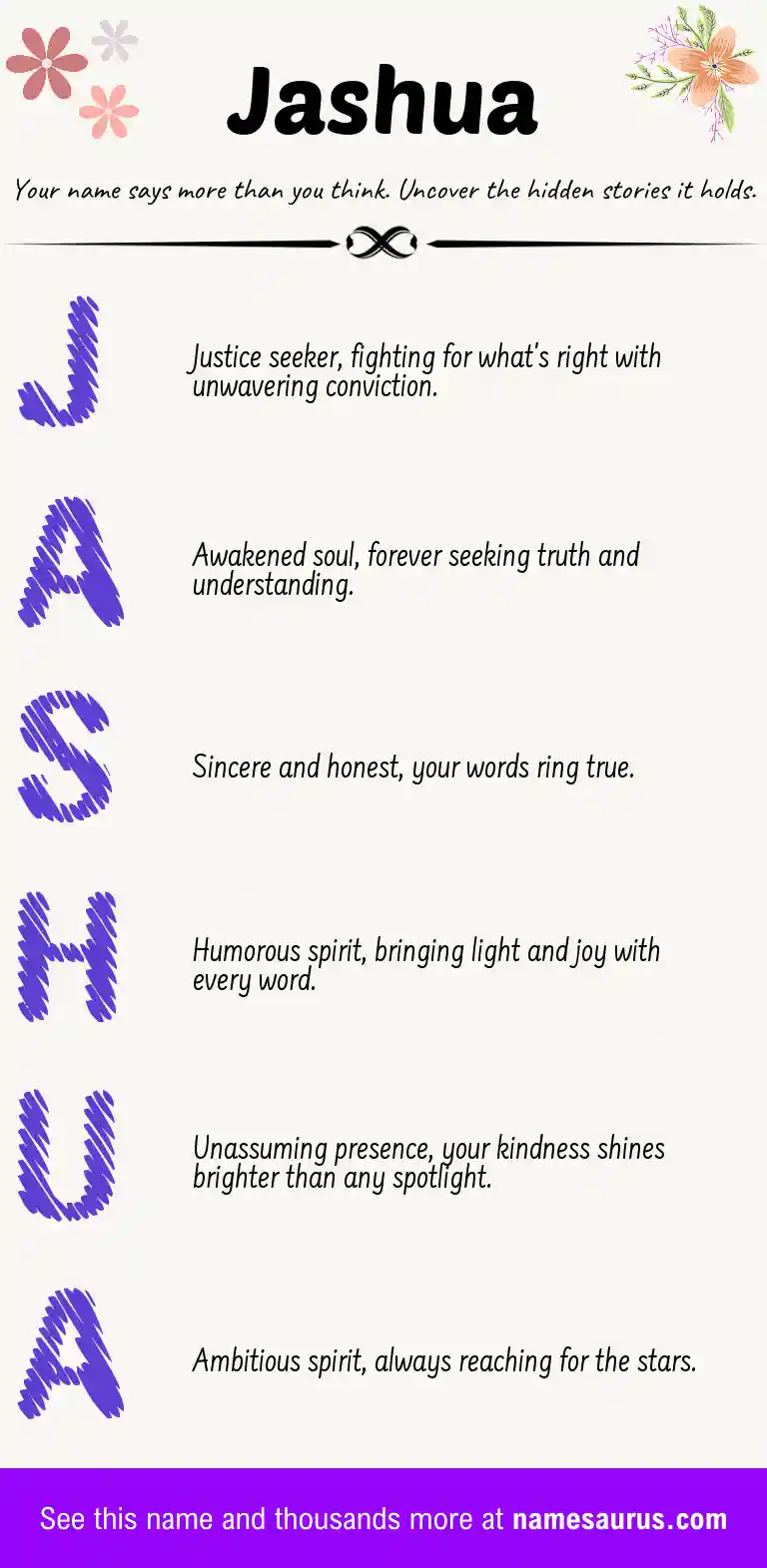 Acrostic poem about Jashua.