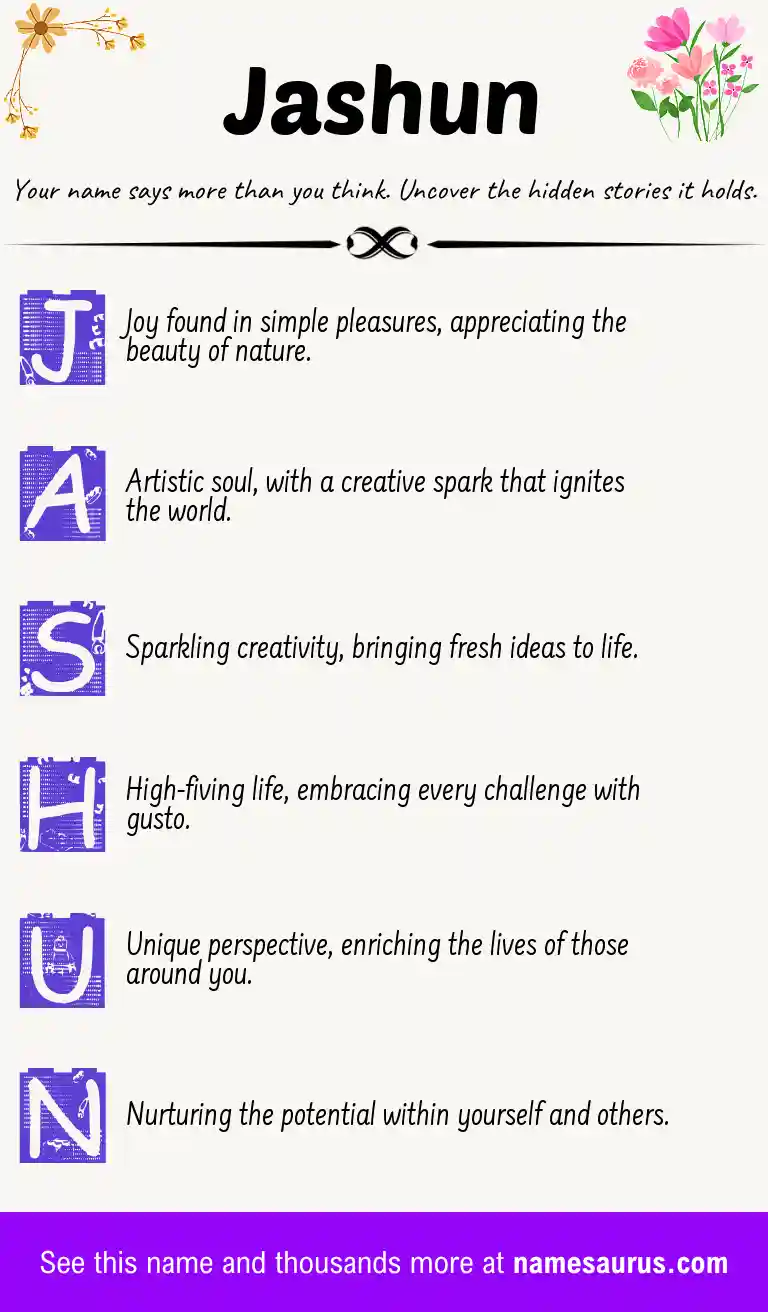Acrostic poem about Jashun.