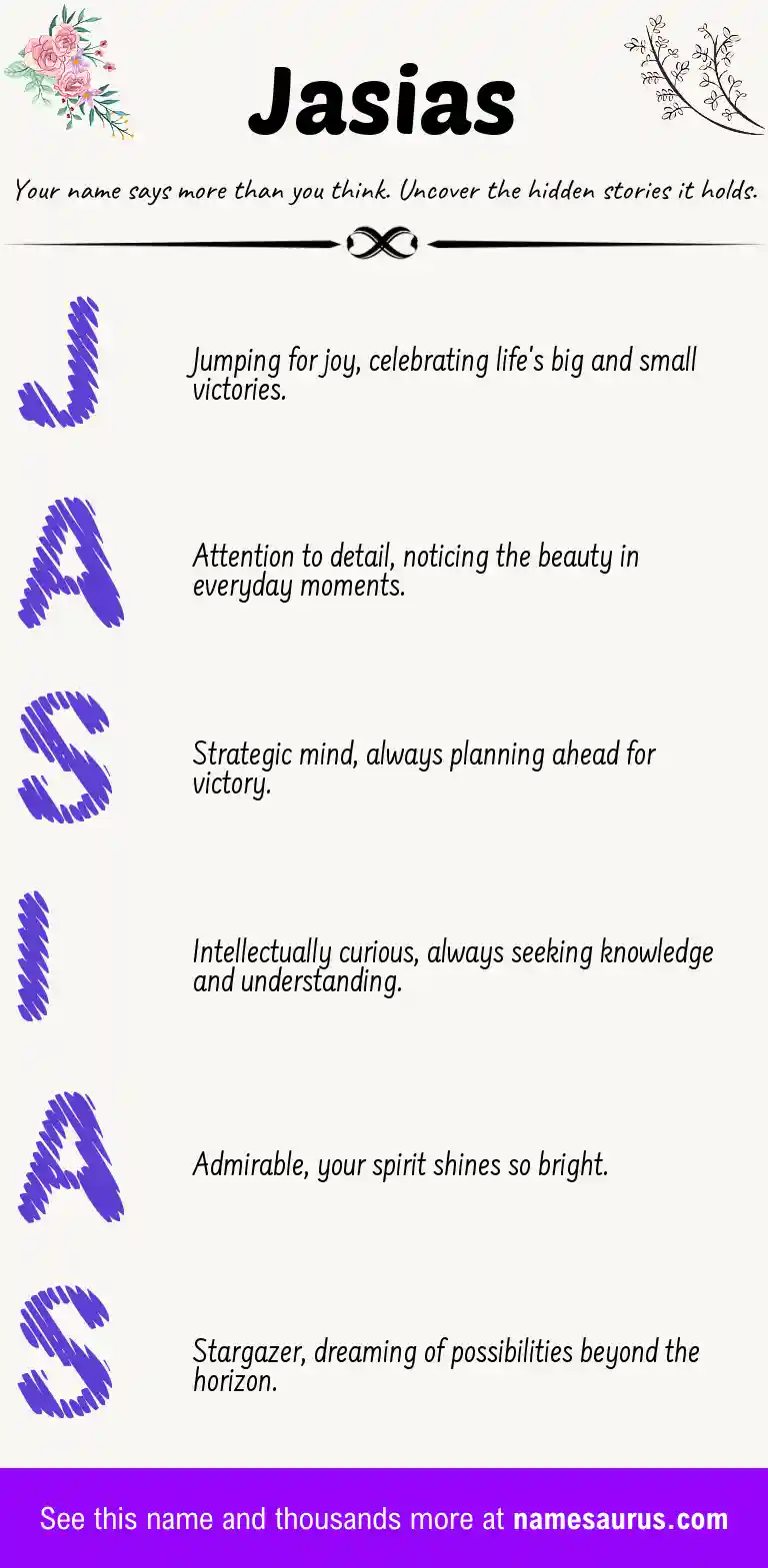 Acrostic poem about Jasias.