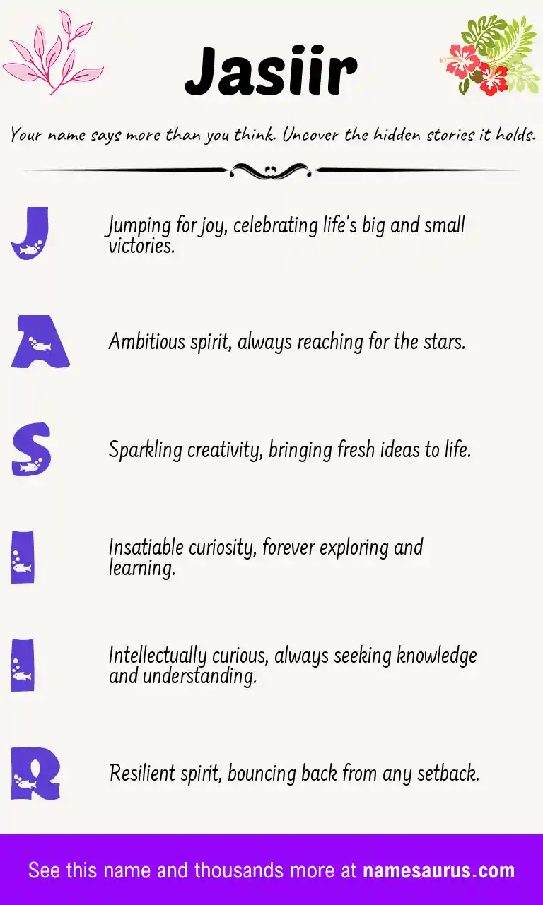 Acrostic poem about Jasiir.
