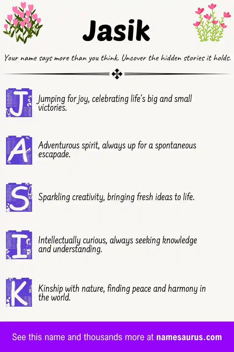 Acrostic poem about Jasik.