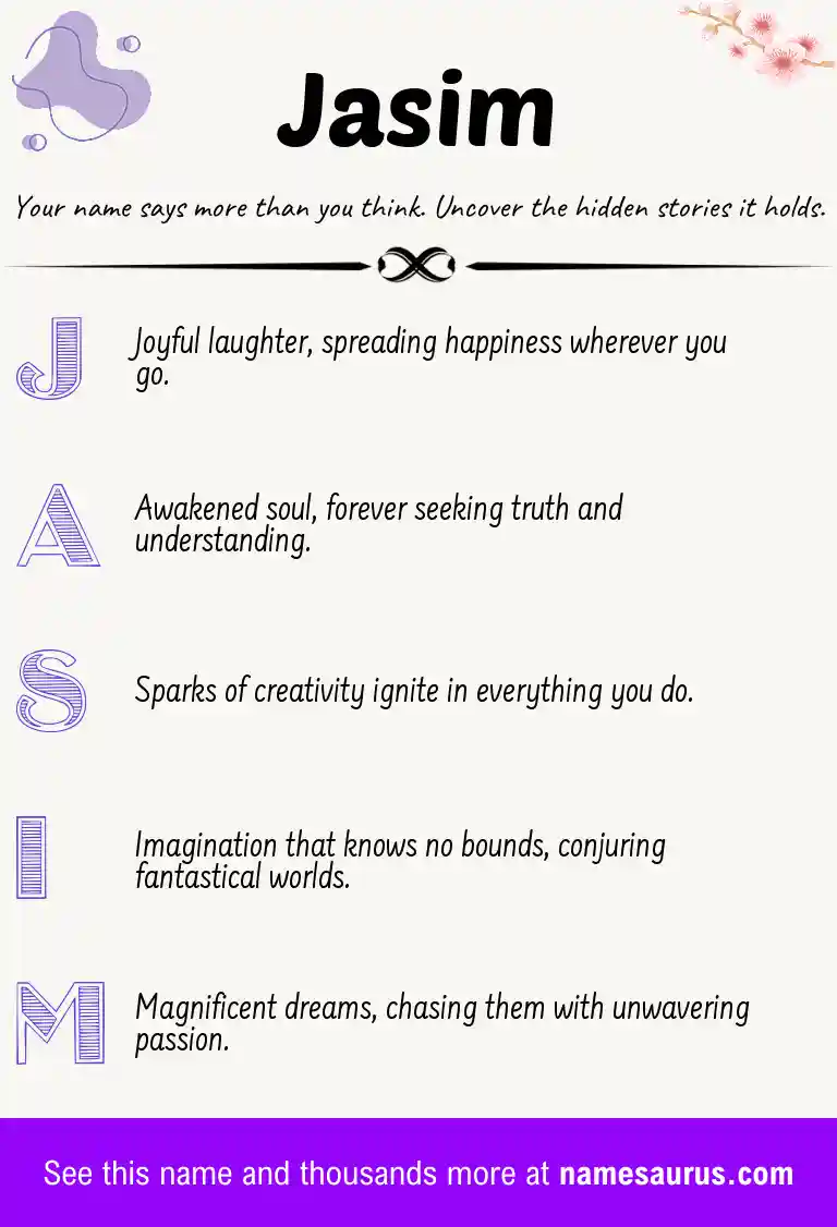 Acrostic poem about Jasim.