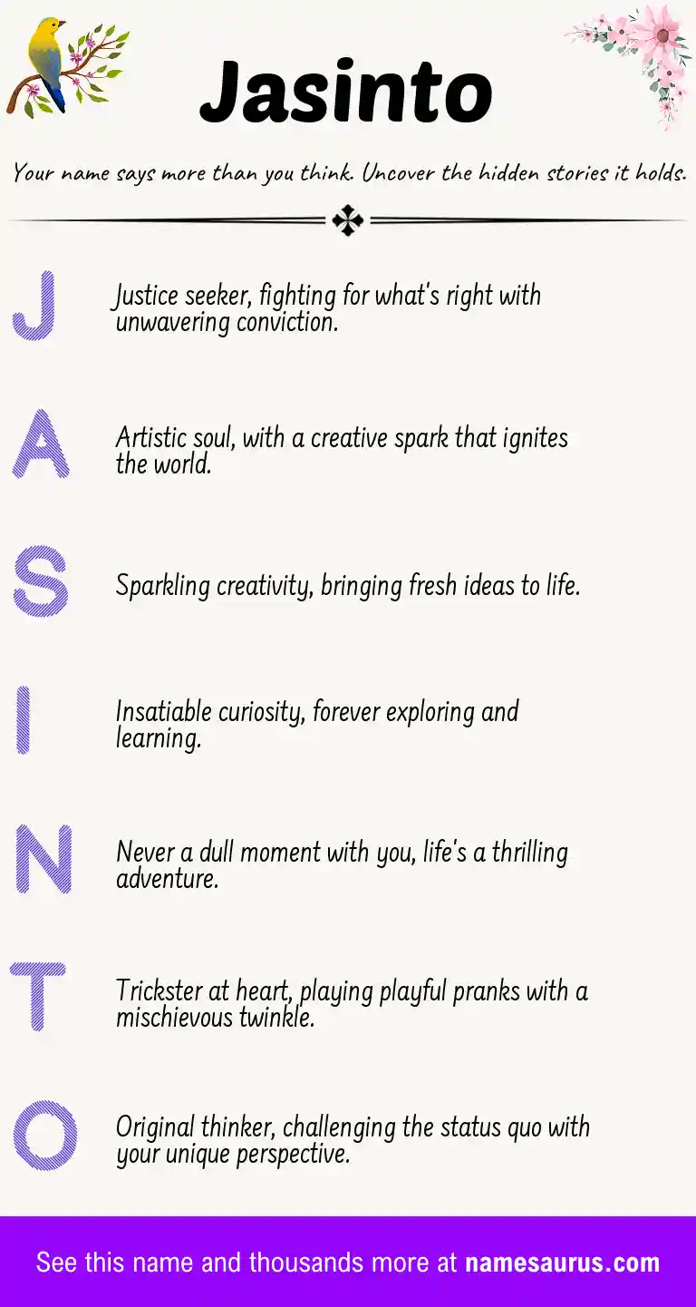 Acrostic poem about Jasinto.