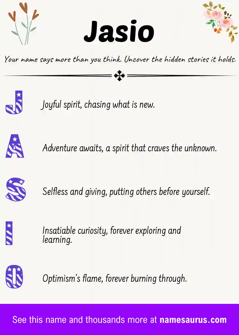 Acrostic poem about Jasio.