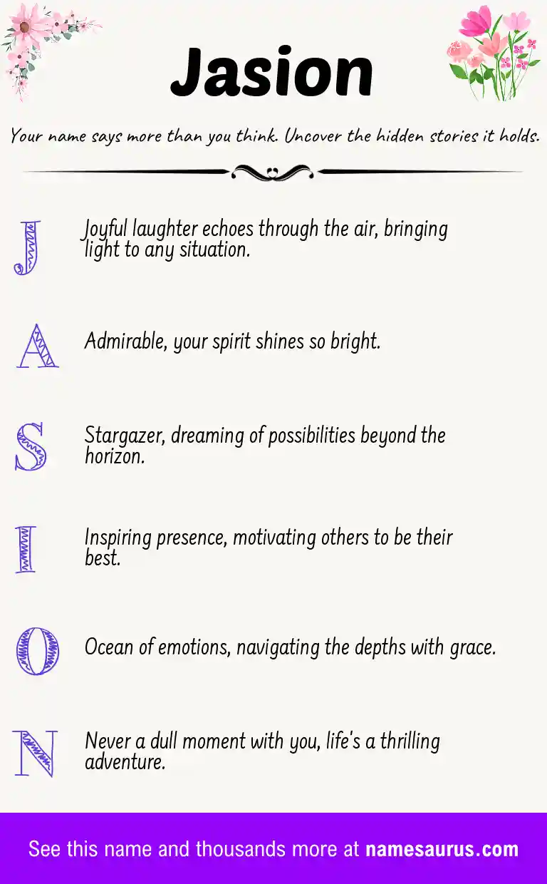 Acrostic poem about Jasion.