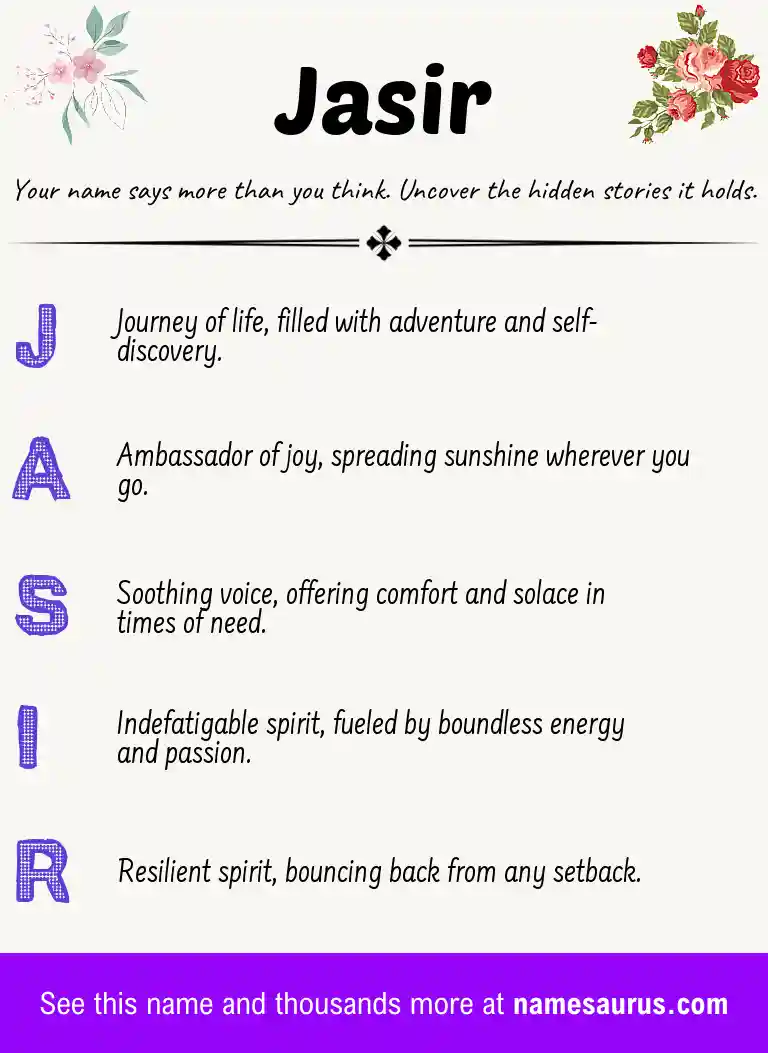 Acrostic poem about Jasir.