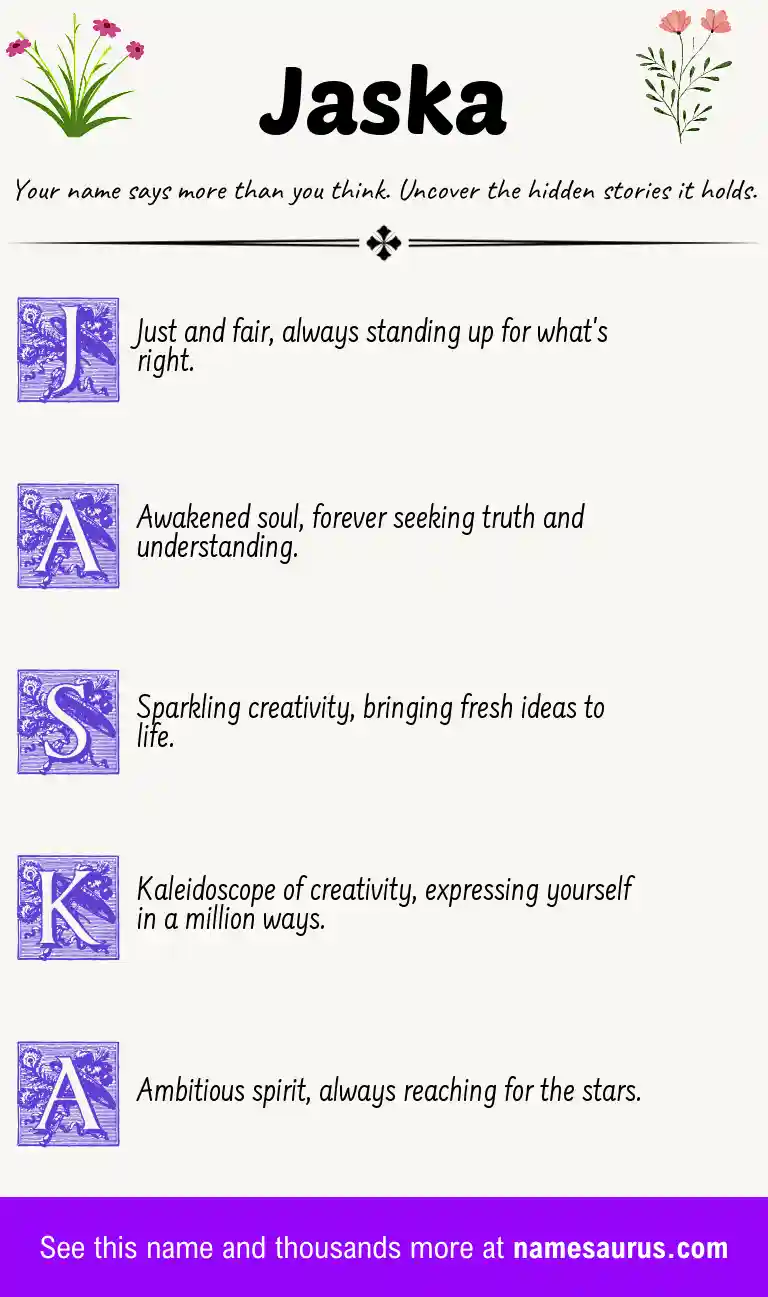 Acrostic poem about Jaska.
