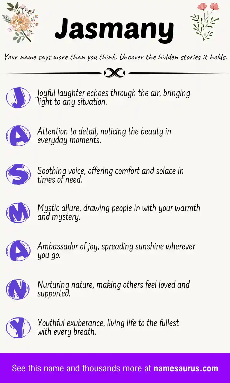 Acrostic poem about Jasmany.