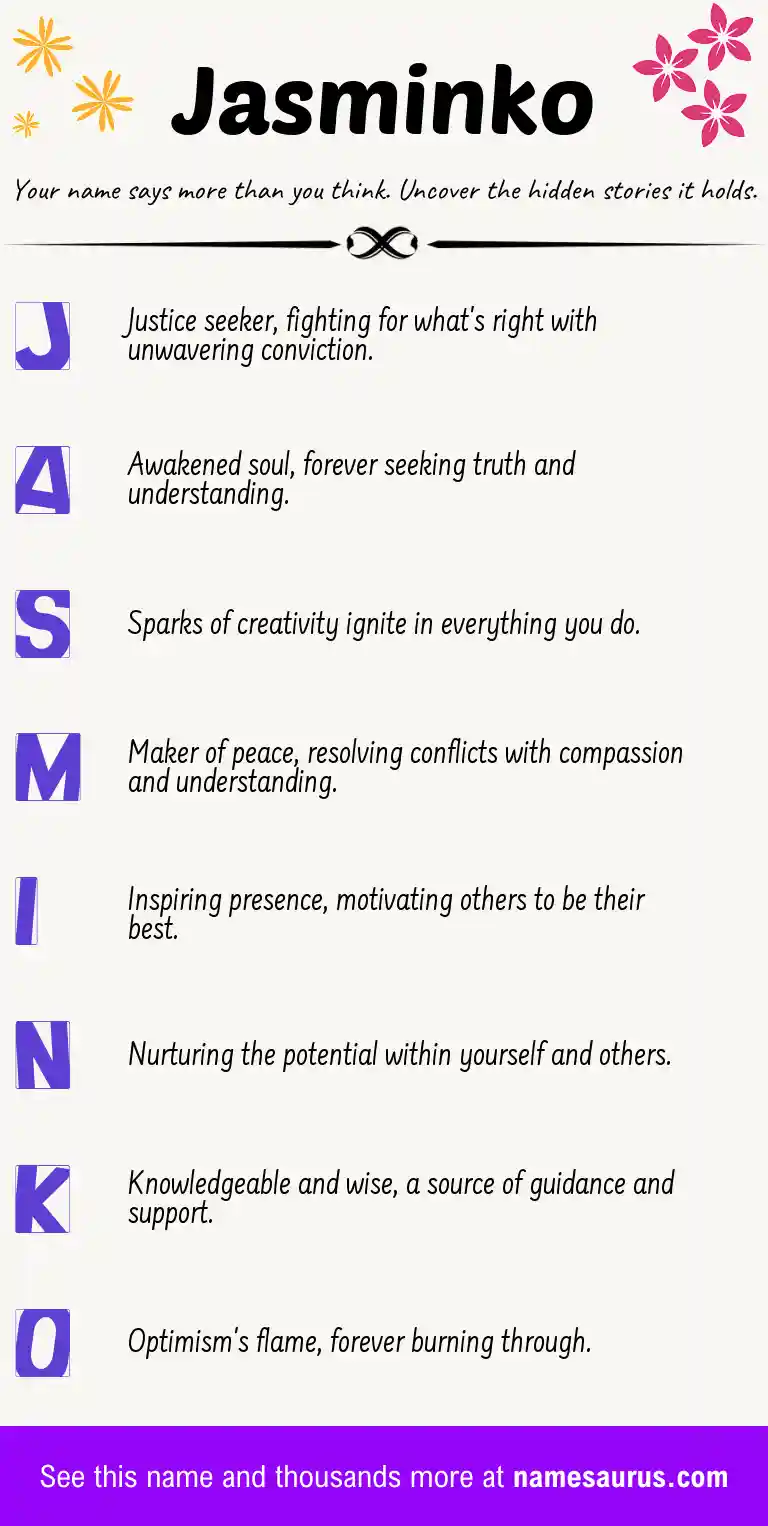 Acrostic poem about Jasminko.
