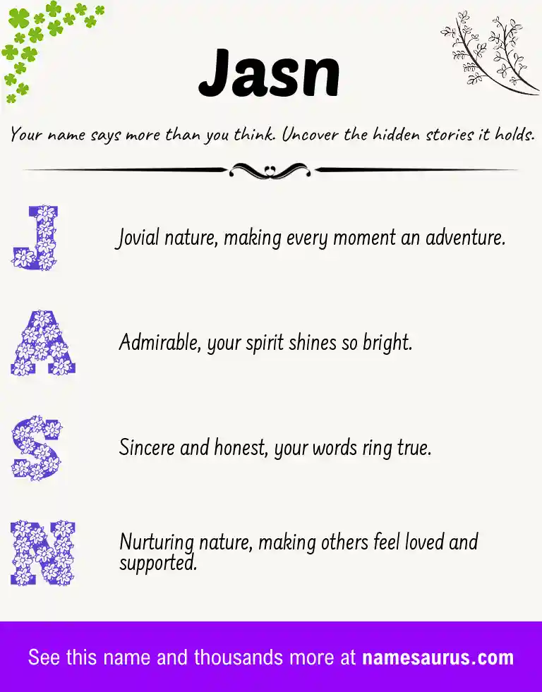 Acrostic poem about Jasn.