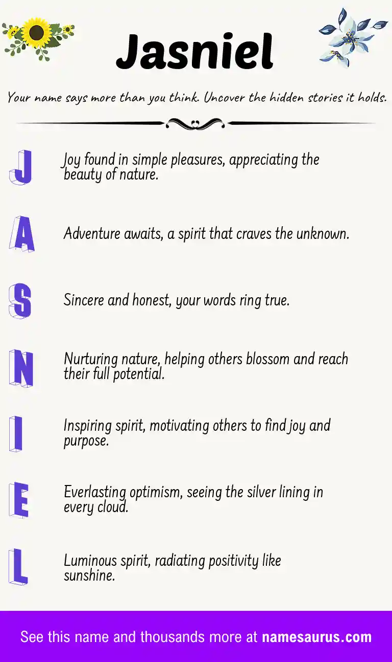 Acrostic poem about Jasniel.