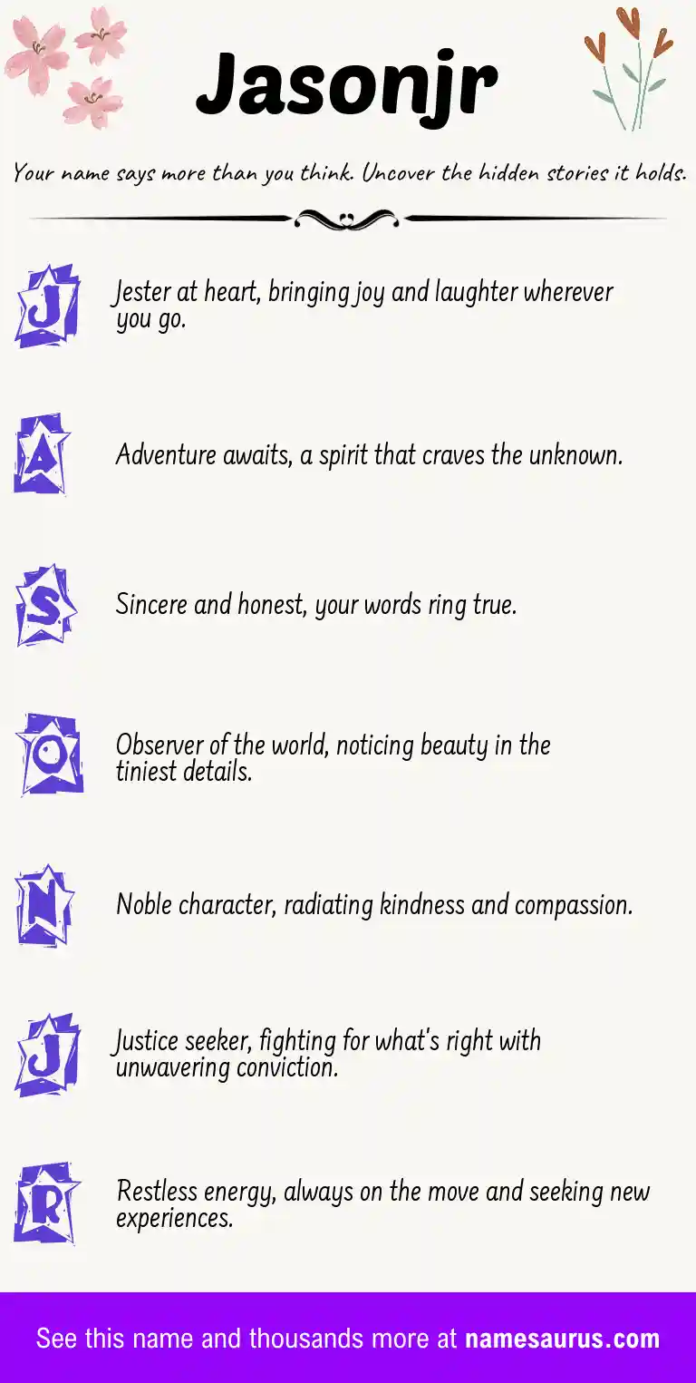 Acrostic poem about Jasonjr.