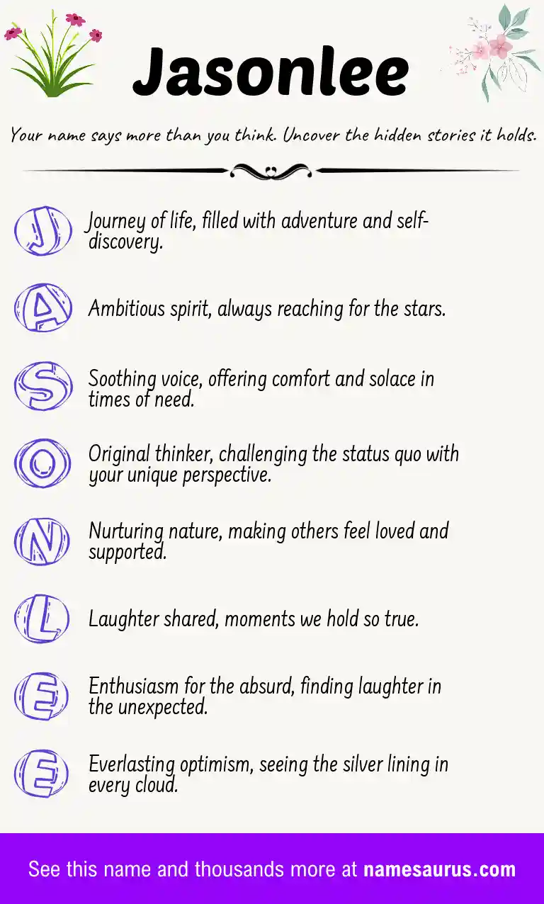 Acrostic poem about Jasonlee.