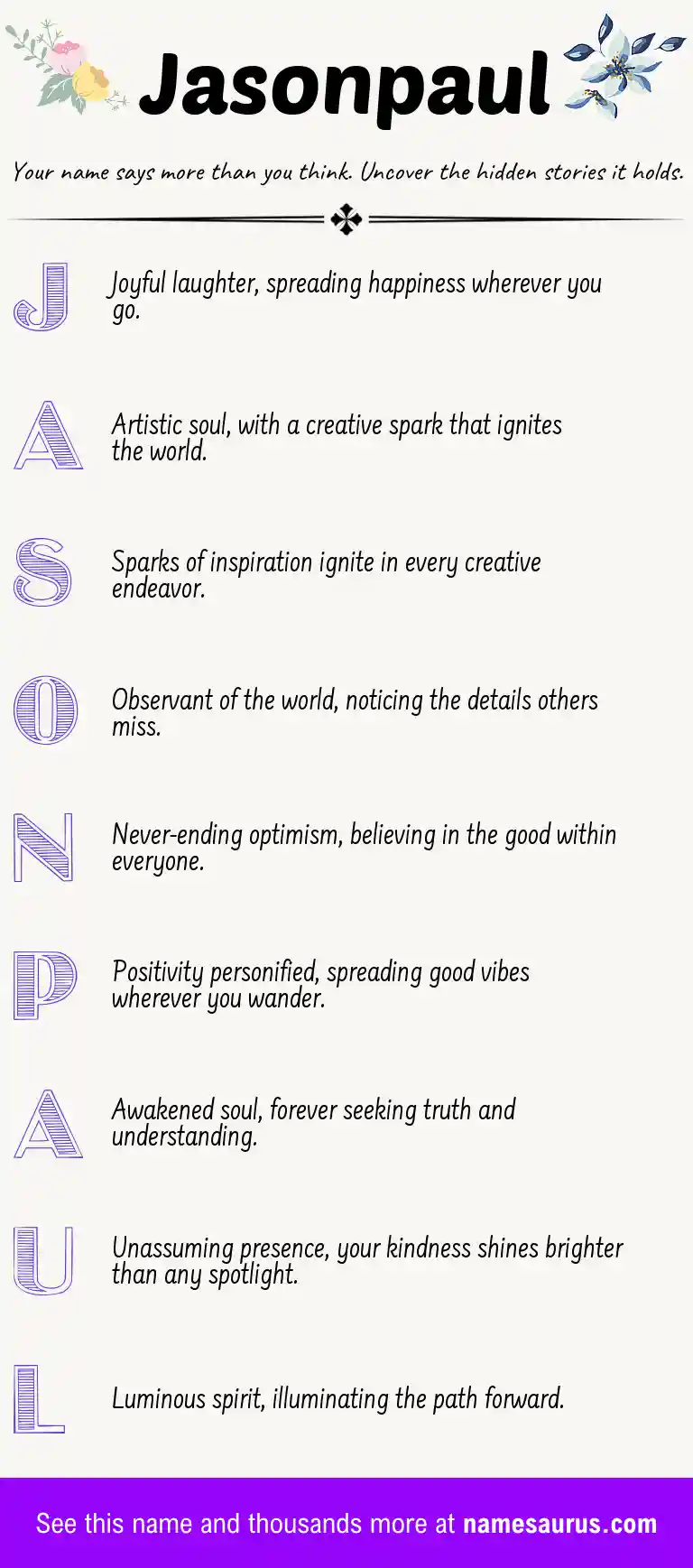 Acrostic poem about Jasonpaul.