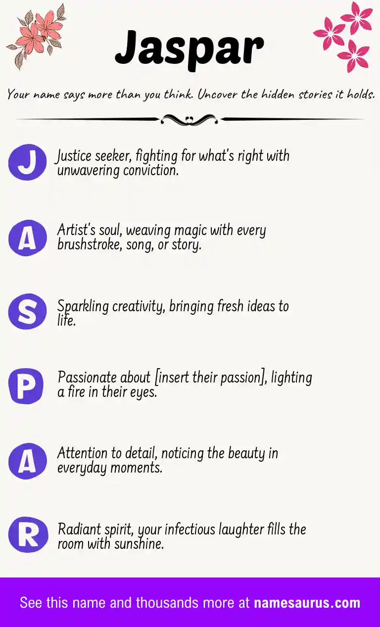 Acrostic poem about Jaspar.